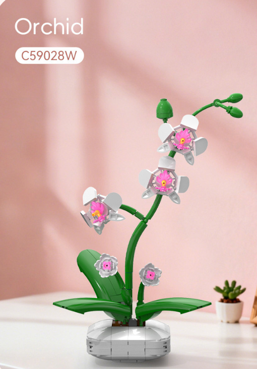Cada Orchid Building Block Planter - 237 pcs