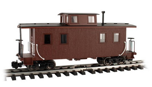 Bachmann - Painted, Unlettered - Brown - Eight-Wheel Center-Cupola Caboose - 93804