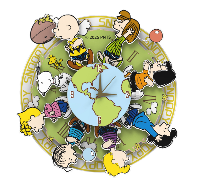 Puremind - Peanuts™ Magnetic Around the World Wooden Clock