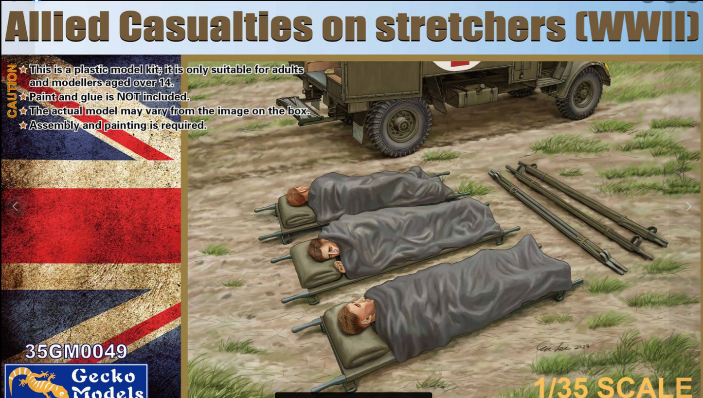 GECKO 35GM0049 1/35 Allied Casualties on Stretchers WW2