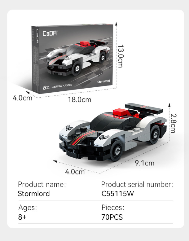 Mini Stormlord Sports Car - 70 pcs C55115W