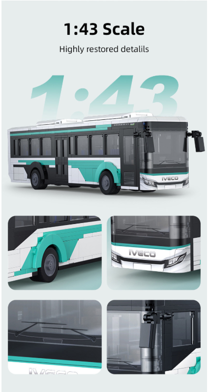 1:43 Iveco Crossway Bus - 832 pcs C59007W