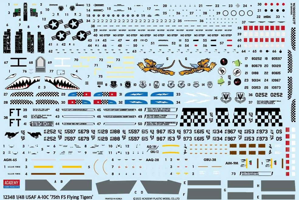 Academy 1:48 USAF A-10C Thunderbolt II "75th FS Flying Tigers" Fighter Aircraft