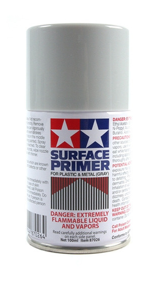 Tamiya 87026 - 100ml Surface Primer for Plastic & Metal (Grey)