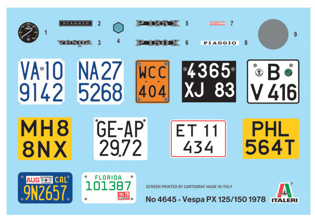 ITALERI 1/9 Piaggio Vespa PX 125/150 1978