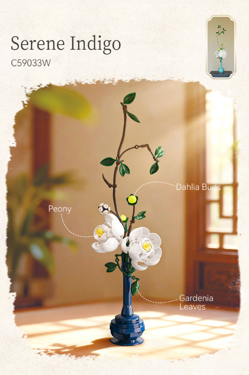 Oriental Floral Art: Serene Indigo - 324 pcs