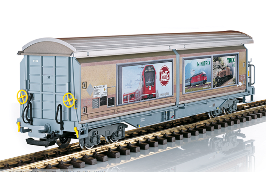LGB 48576 RhB Marklin Sliding Wall Bogie Box Wagon VI