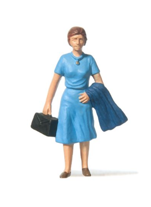 Merten Woman with Bag & Coat Over Arm Figure