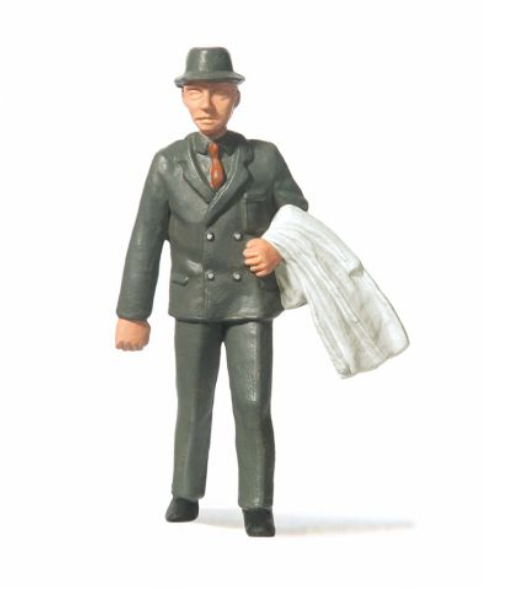 Merten Man in Suit Carrying Overcoat Figure