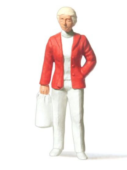 Merten Older Woman with Bag Figure