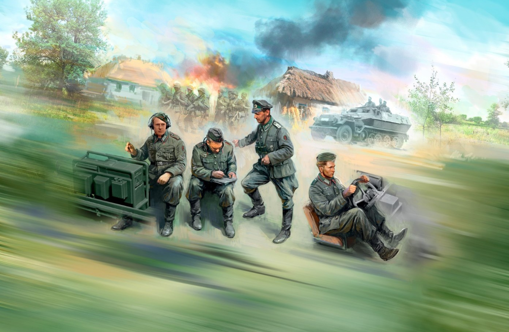 German Command Vehicle Crew (1939-1942) 4 Figures - ICM35644