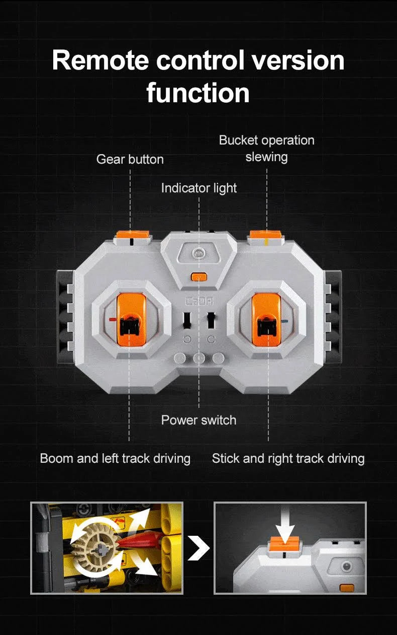 Fully Functional Excavator RC brick model kit - 1702pcs - C61082W