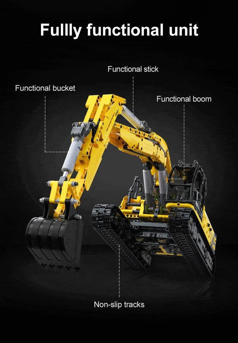 Fully Functional Excavator RC brick model kit - 1702pcs - C61082W