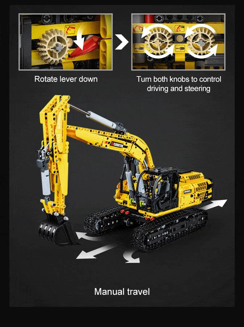 Fully Functional Excavator RC brick model kit - 1702pcs - C61082W